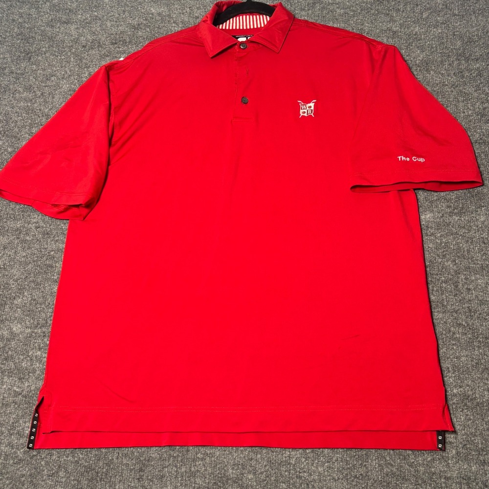 FootJoy ProDry Lisle Polo Shirt Mens Large Red The Cup WOB Logo
